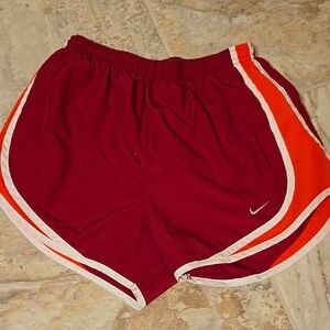 Nike Women's Red and Orange Athletic Shorts